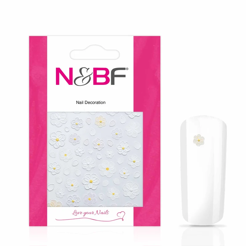 Nagelsticker Flower Power White